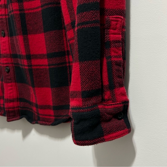 🔹American Eagle Women’s Buffalo Check Plaid Flannel Red Long Sleeve Button Shirt - Picture 5 of 9